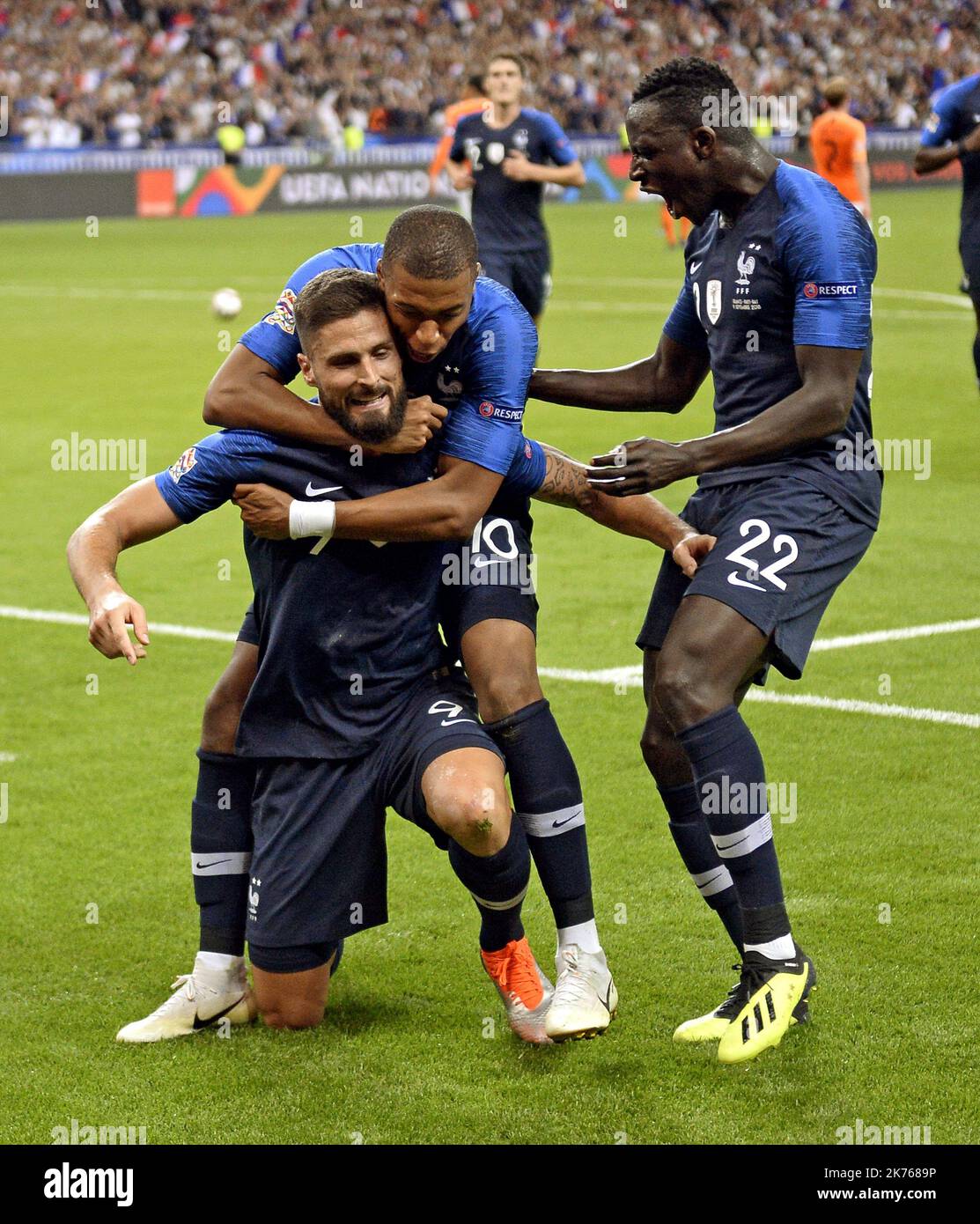 OLIVIER GIROUD, kylian mbappe ET benjamin MENDY Stock Photo - Alamy