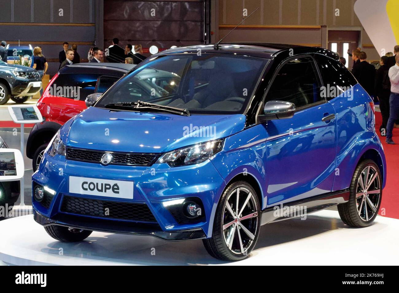 Aixam. Coupe. Paris Motor Show, international fair takes place from October 4th to 14th 2018 Stock Photo