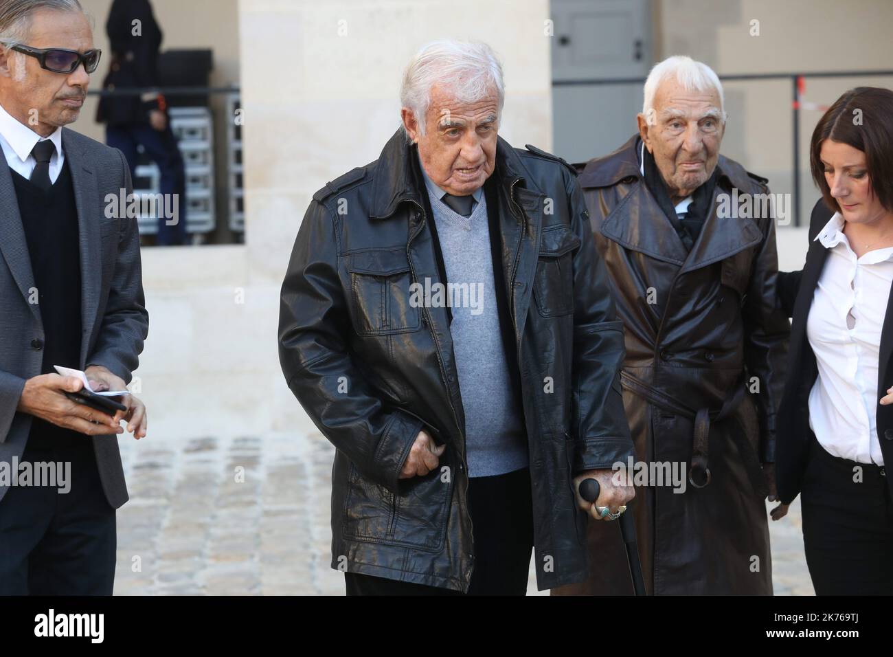 Jean Paul-Belmondo attends the funeral of late singer Charles Aznavour ...