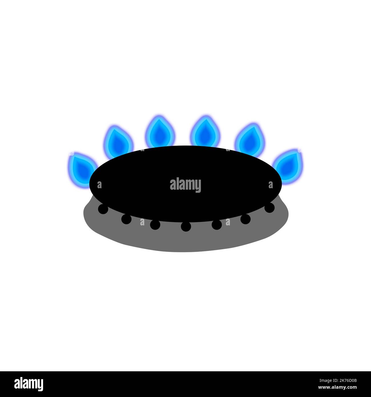 Gas stove with blue flames Stock Photo Alamy