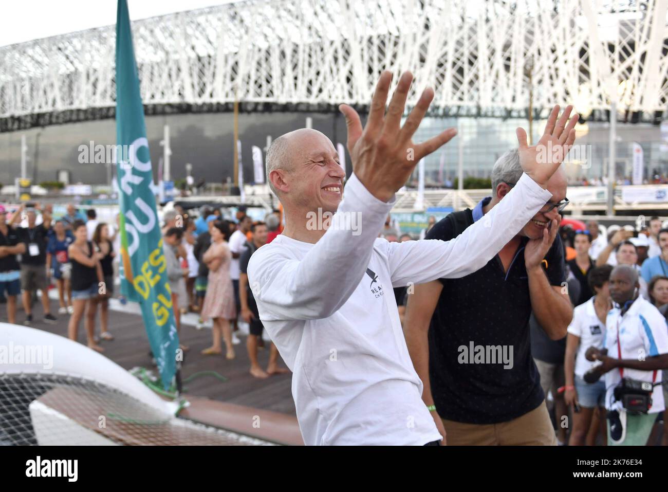 Armel Tripon, skipper of Multi50 Chocolat Réauté, third in the scratch ...