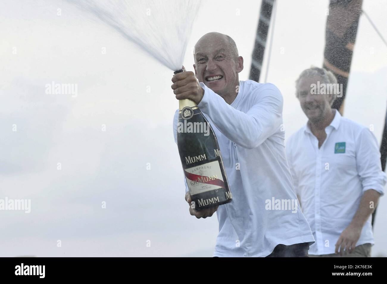 Armel Tripon, skipper of Multi50 Chocolat Réauté, third in the scratch ...
