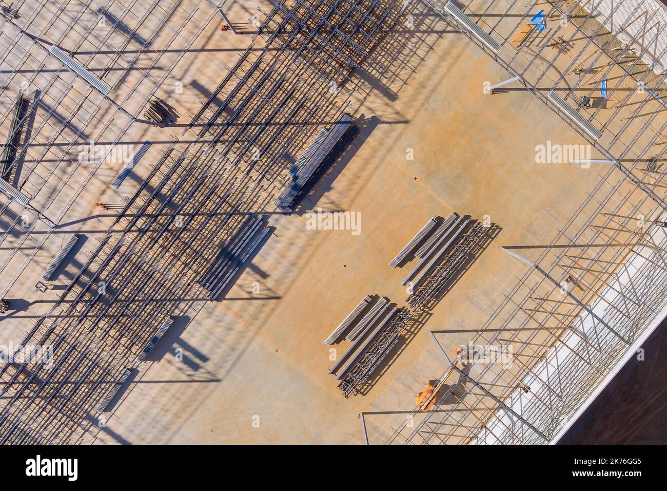 This metal steel aluminum frame structure for factories, warehouses, construction sites Stock Photo