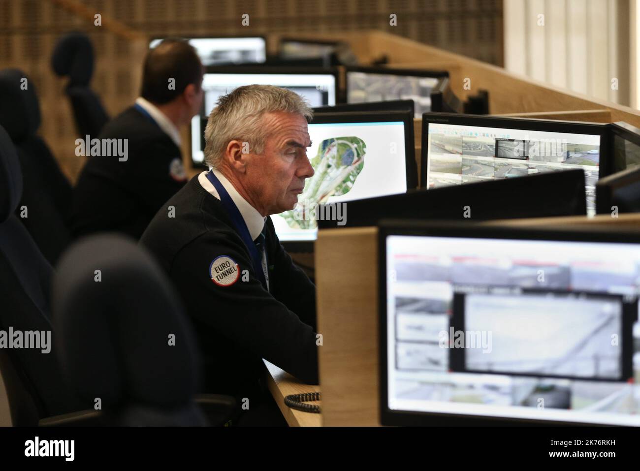 Calais, France, 21st January 2019 - Customs controls at Eurotunnel ...