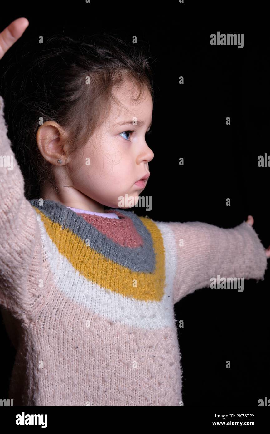 little baby girl dancer posing for the camera Stock Photo - Alamy