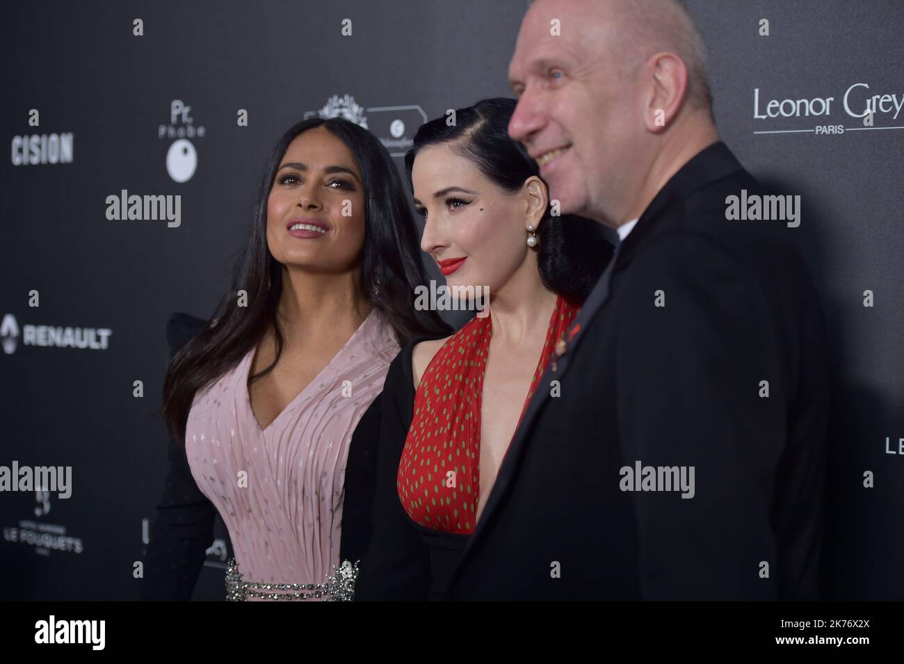 Dita von Teese and Jean-Paul Gaultier attends the 14th Globe De Cristal