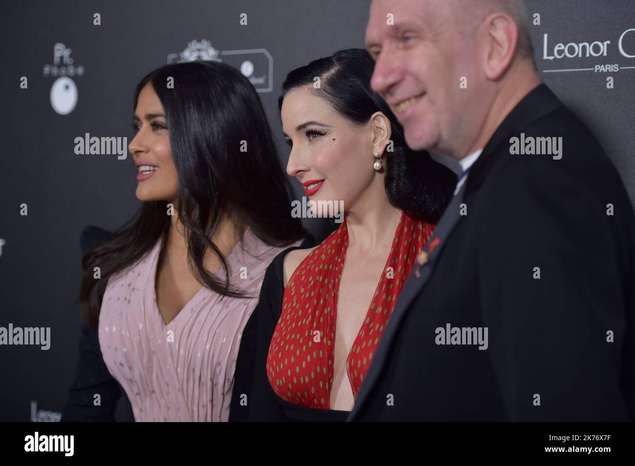 Dita von Teese and Jean-Paul Gaultier attends the 14th Globe De Cristal