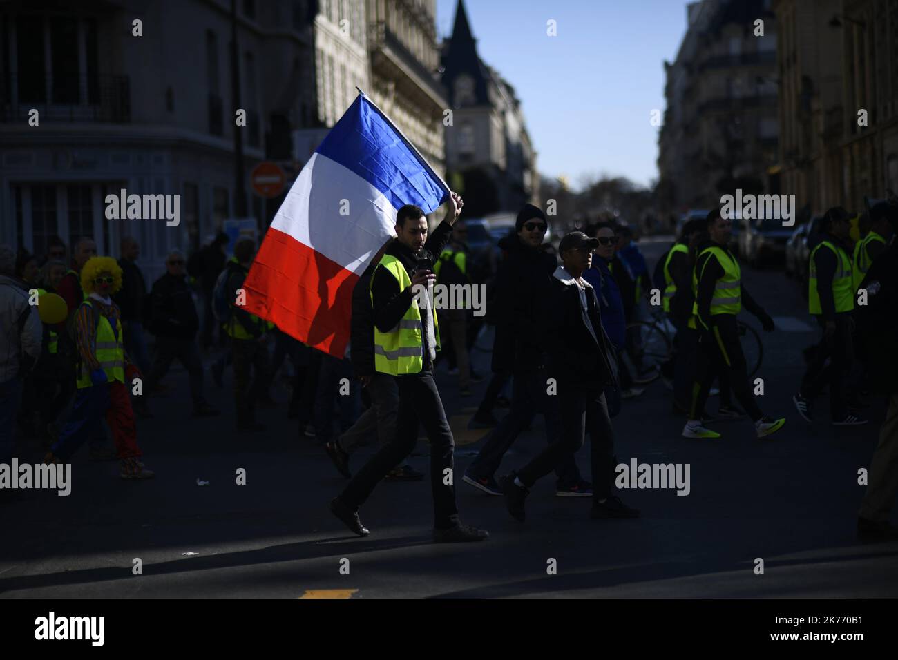 Demonstration of yellow vests in Paris celebrating the 3 months of ...