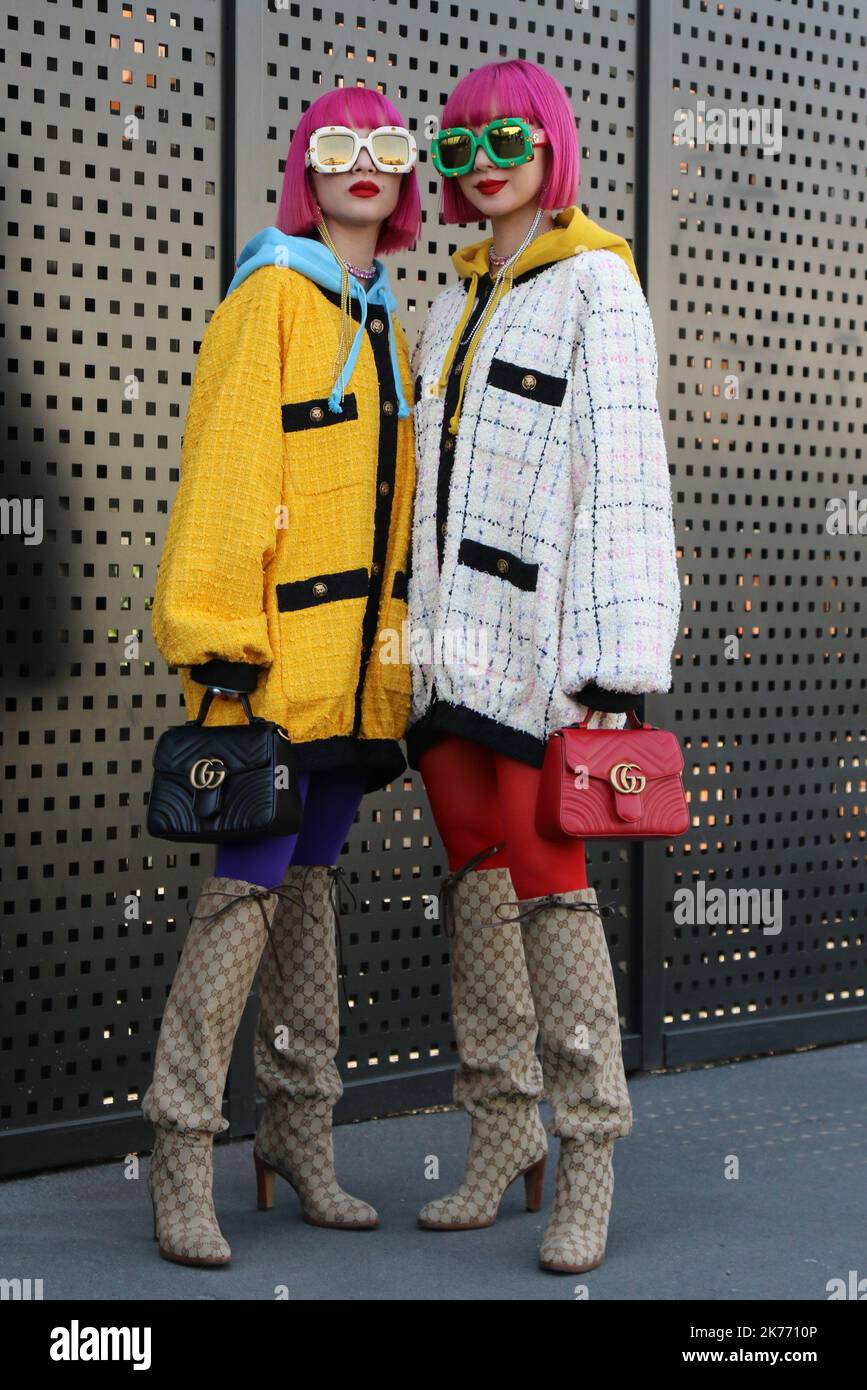 Twin sisters Ami Suzuki (L) and Aya Suzuki, of Japanese music duo ...