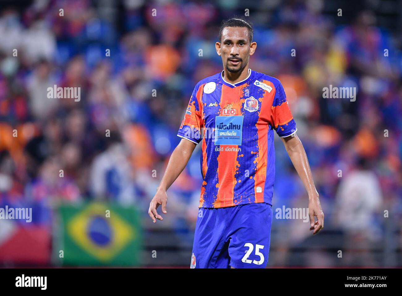 Bangkok, Thailand. 16th Oct, 2022. Hamilton of Port FC in action during the  Thai Premier League 2022 match between Port FC and Lampang FC at PAT  Stadium.Final score; Port FC 2:1 Lampang