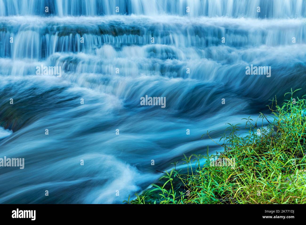 A Stunningly Beautiful Stepped Waterfall Shot With A Slow Shutter Speed 