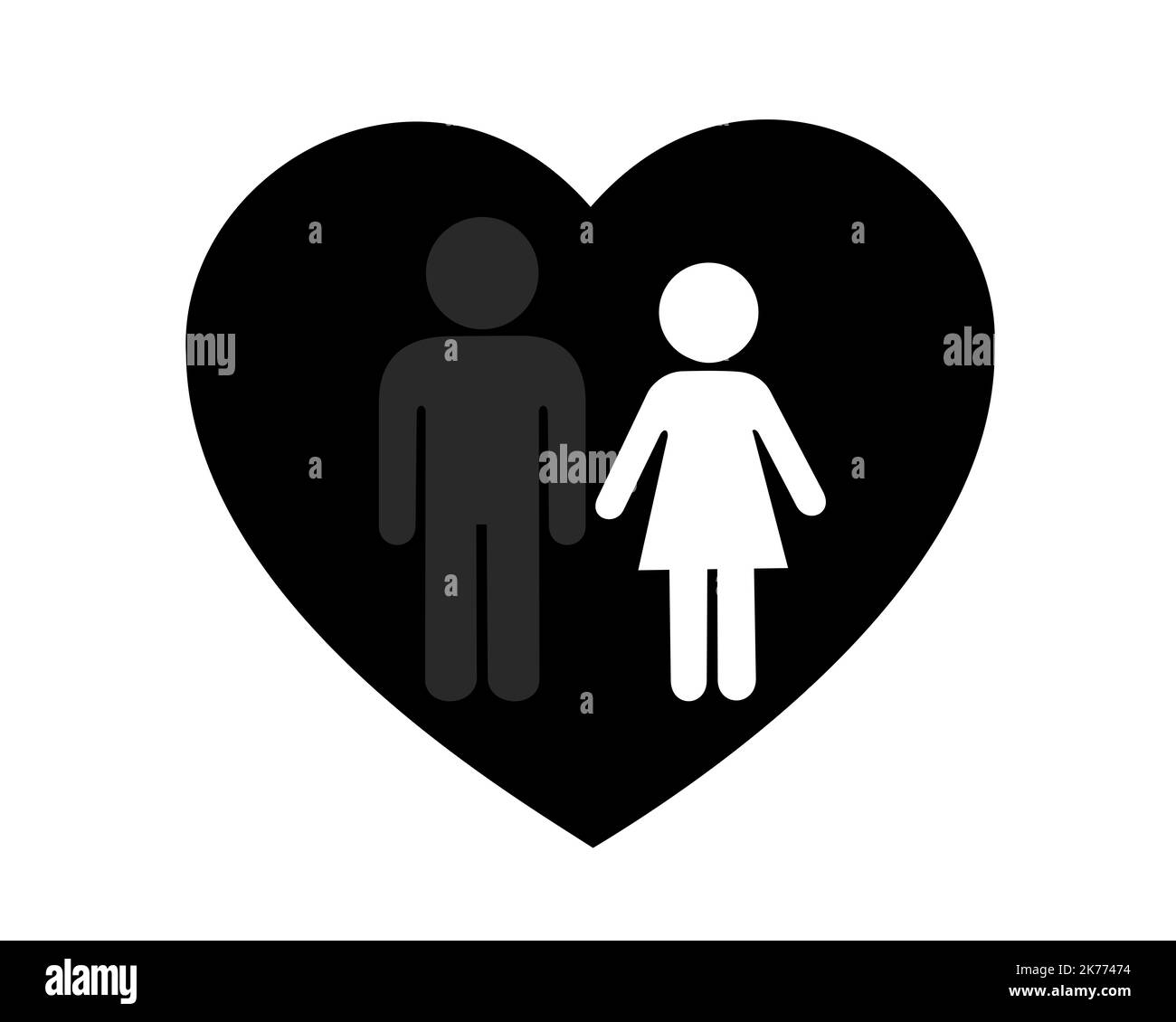 Ghosting - problem within former love couple and relationship. Partner is ignored as invisible person. Vector illustration isolated on white. Stock Photo