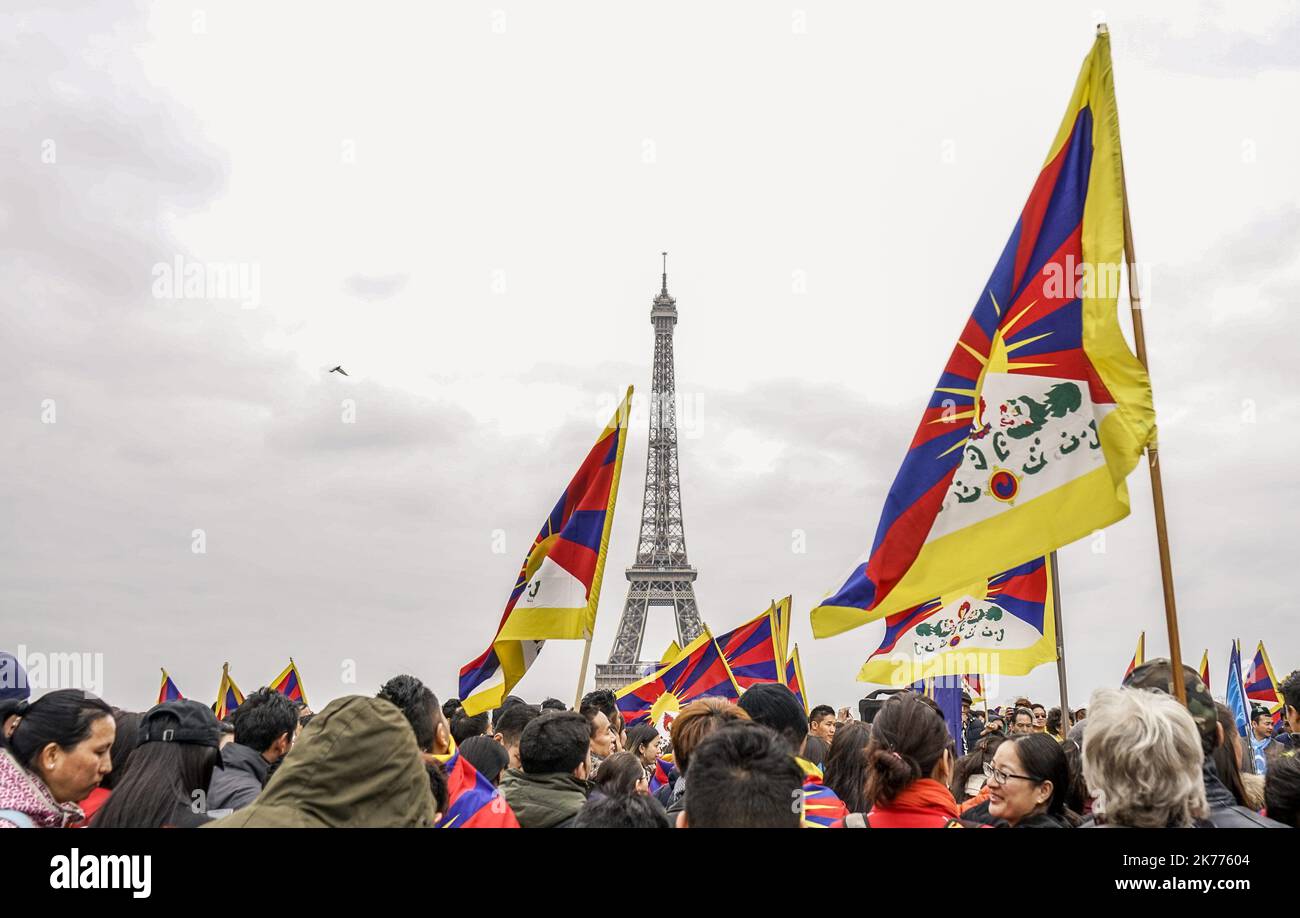 Human Rights Square More than a thousand pro-Tibetan protesters marched on the Trocadero ...