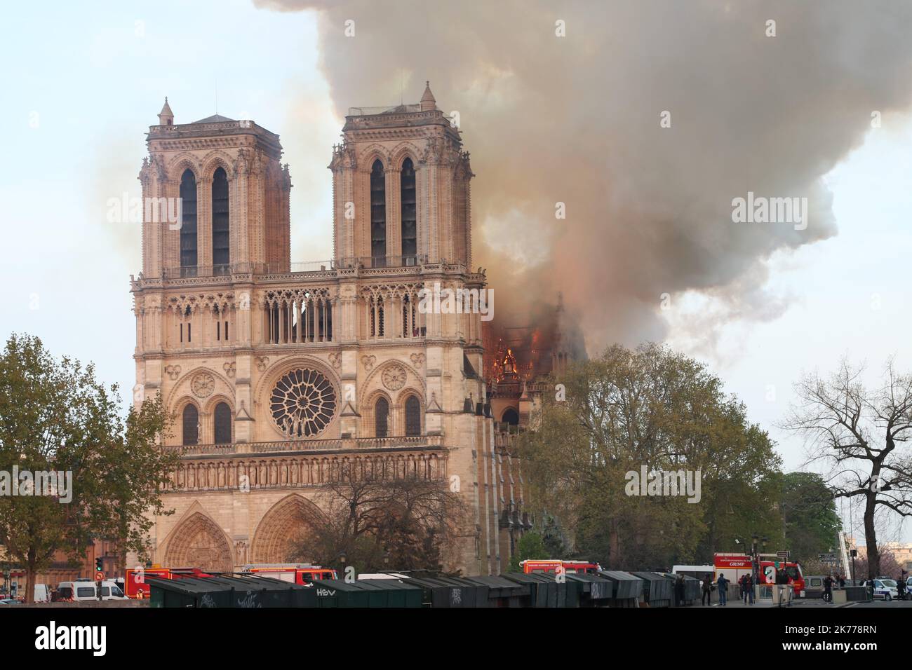 A fire has broken out at the famous NotreDame cathedral in Paris and