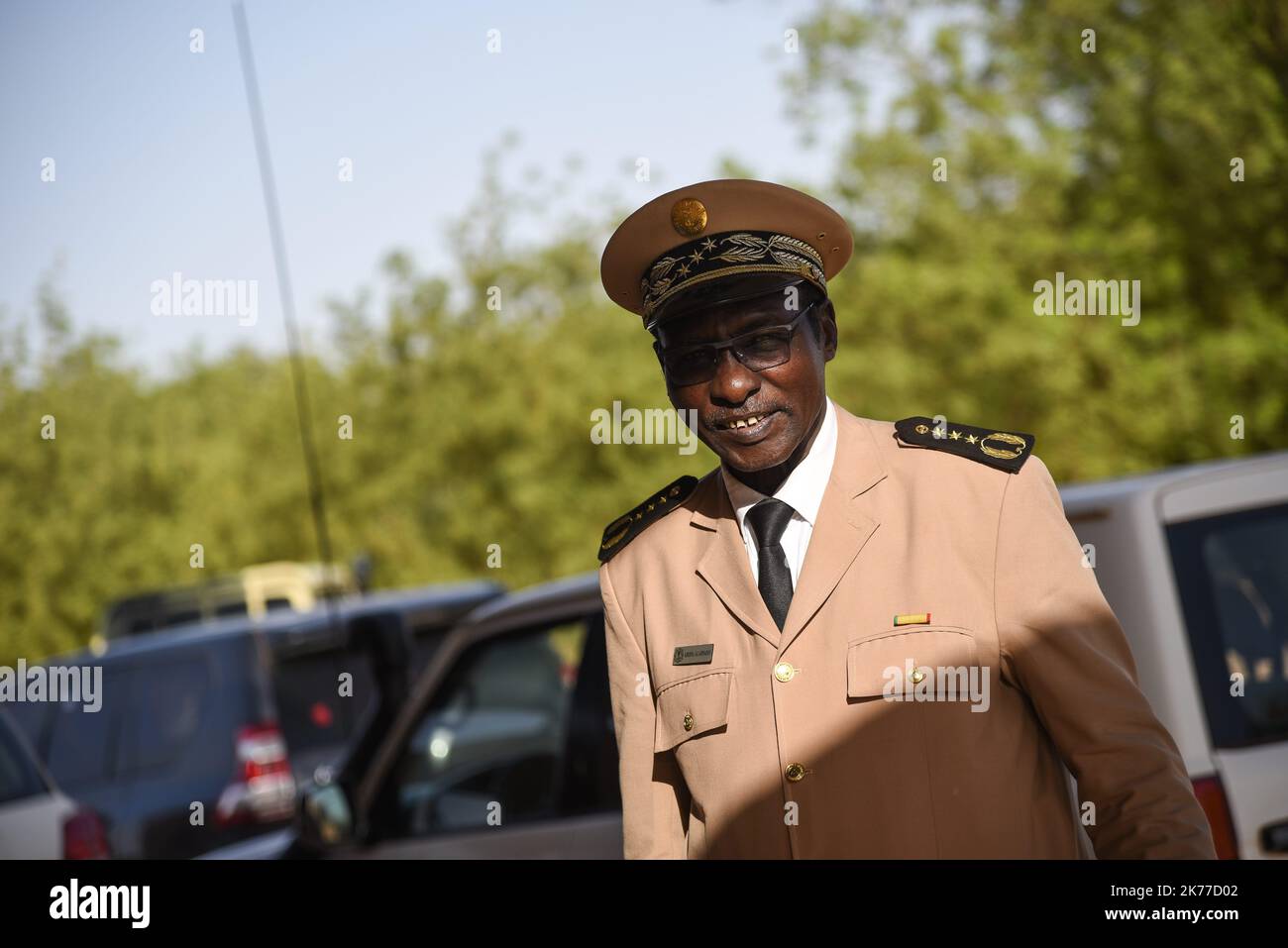 Mali / Tombouctou (Timbuktu) / Koygouma  -  The governor of Timbuktu region Koina AG Ahmadou on May 6, 2019 at the airport of the city with 333 saints. Stock Photo