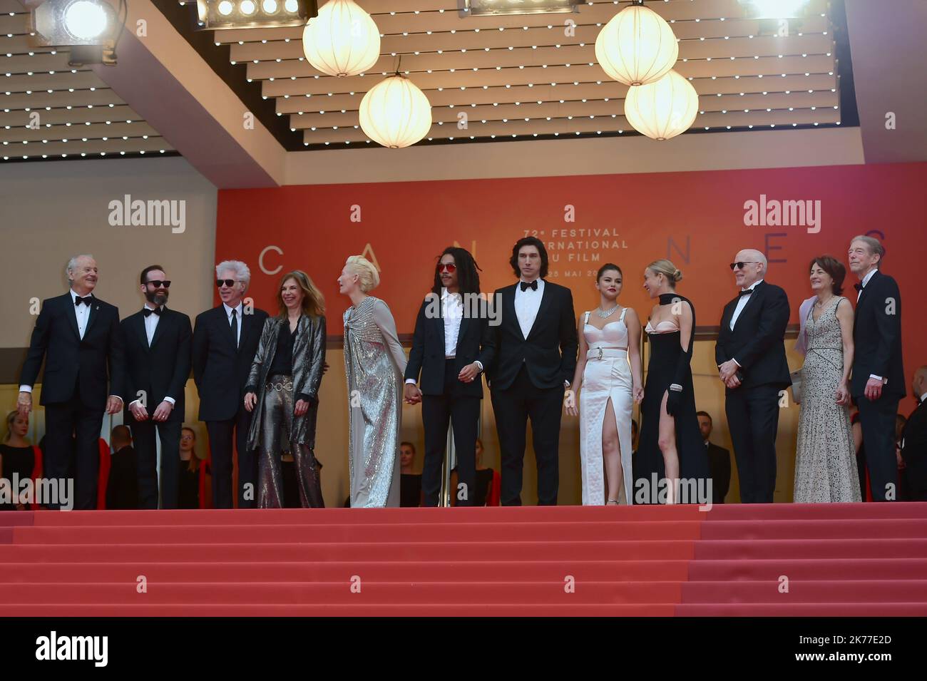 Joshua Astrachan Chloe Sevigny, Adam Driver, Jim Jarmusch, Sara Driver, Bill Murray, Selena Gomez, Luka Sabbat and Carter Logan attend the opening ceremony and screening of 'The Dead Don't Die' during the 72nd annual Cannes Film Festival on May 14, 2019 in Cannes, France. Stock Photo