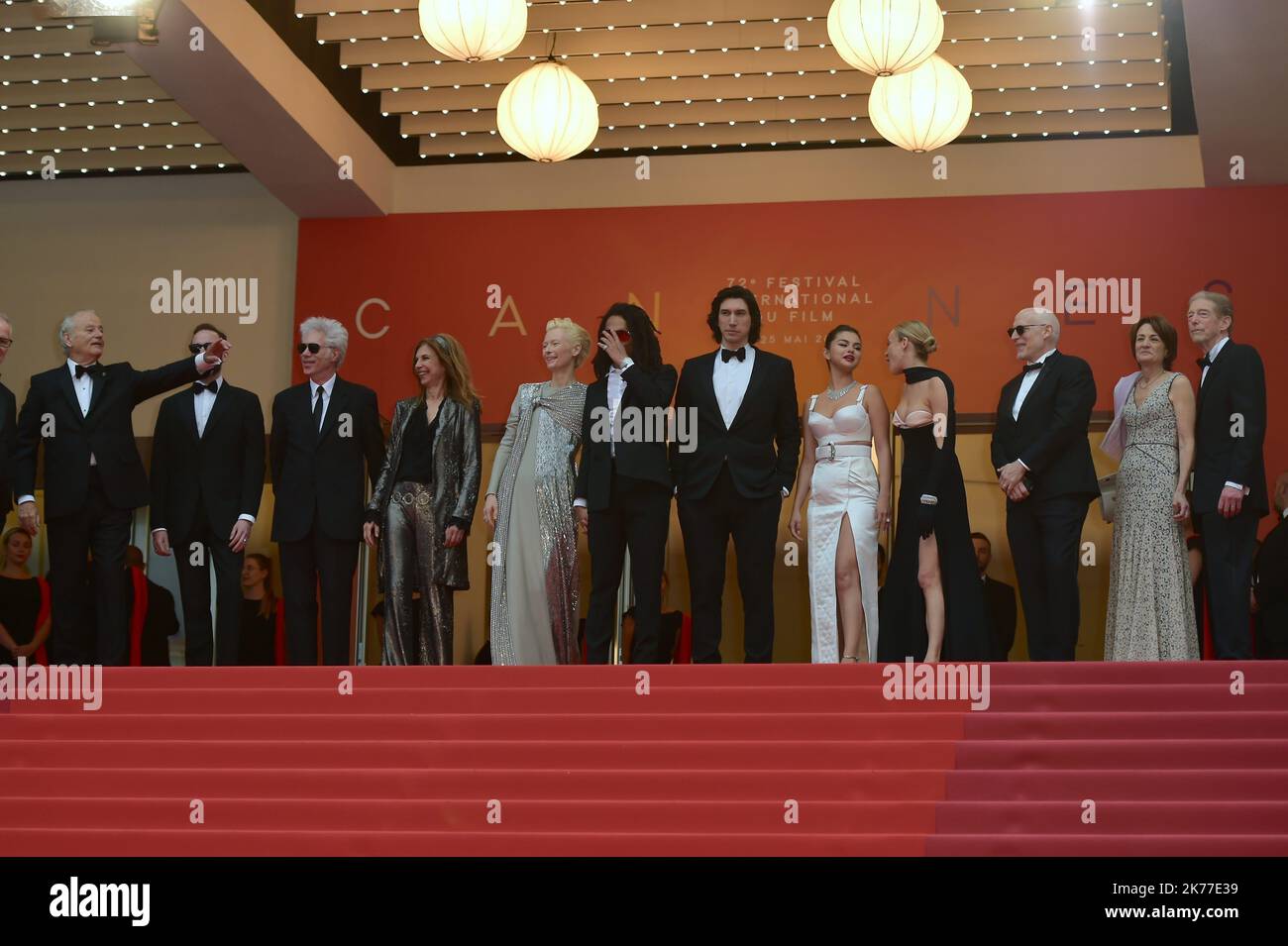 Joshua Astrachan Chloe Sevigny, Adam Driver, Jim Jarmusch, Sara Driver, Bill Murray, Selena Gomez, Luka Sabbat and Carter Logan attend the opening ceremony and screening of 'The Dead Don't Die' during the 72nd annual Cannes Film Festival on May 14, 2019 in Cannes, France. Stock Photo