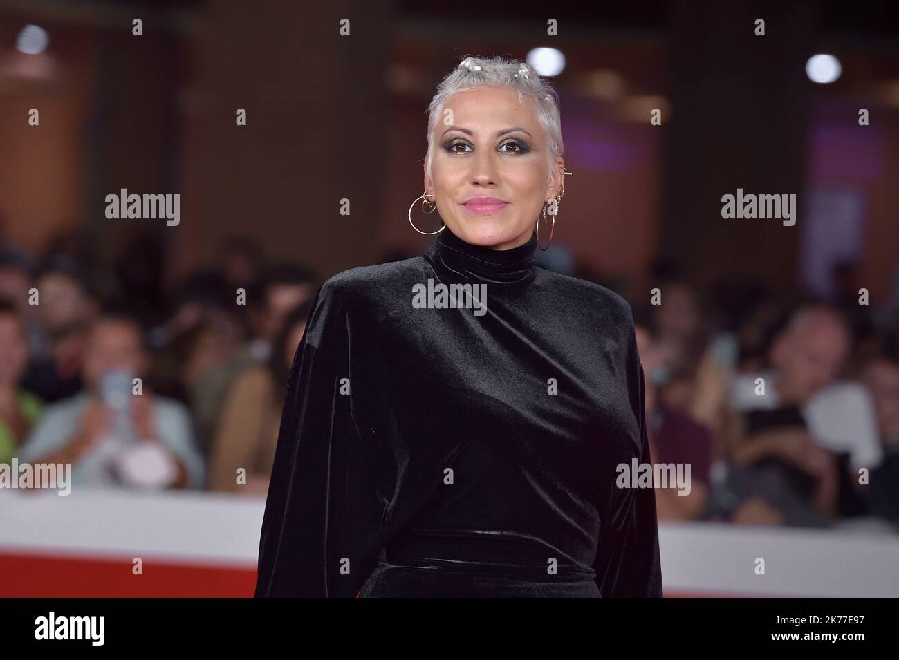 Rome, Italy. 16th Oct, 2022. ROME, ITALY - OCTOBER 16: Malika Ayane attends the red carpet for 'La Divina Cometa' and 'Il Maledetto' during the 17th Rome Film Festival at Auditorium Parco Della Musica on October 16, 2022 in Rome, Italy. Credit: dpa/Alamy Live News Stock Photo