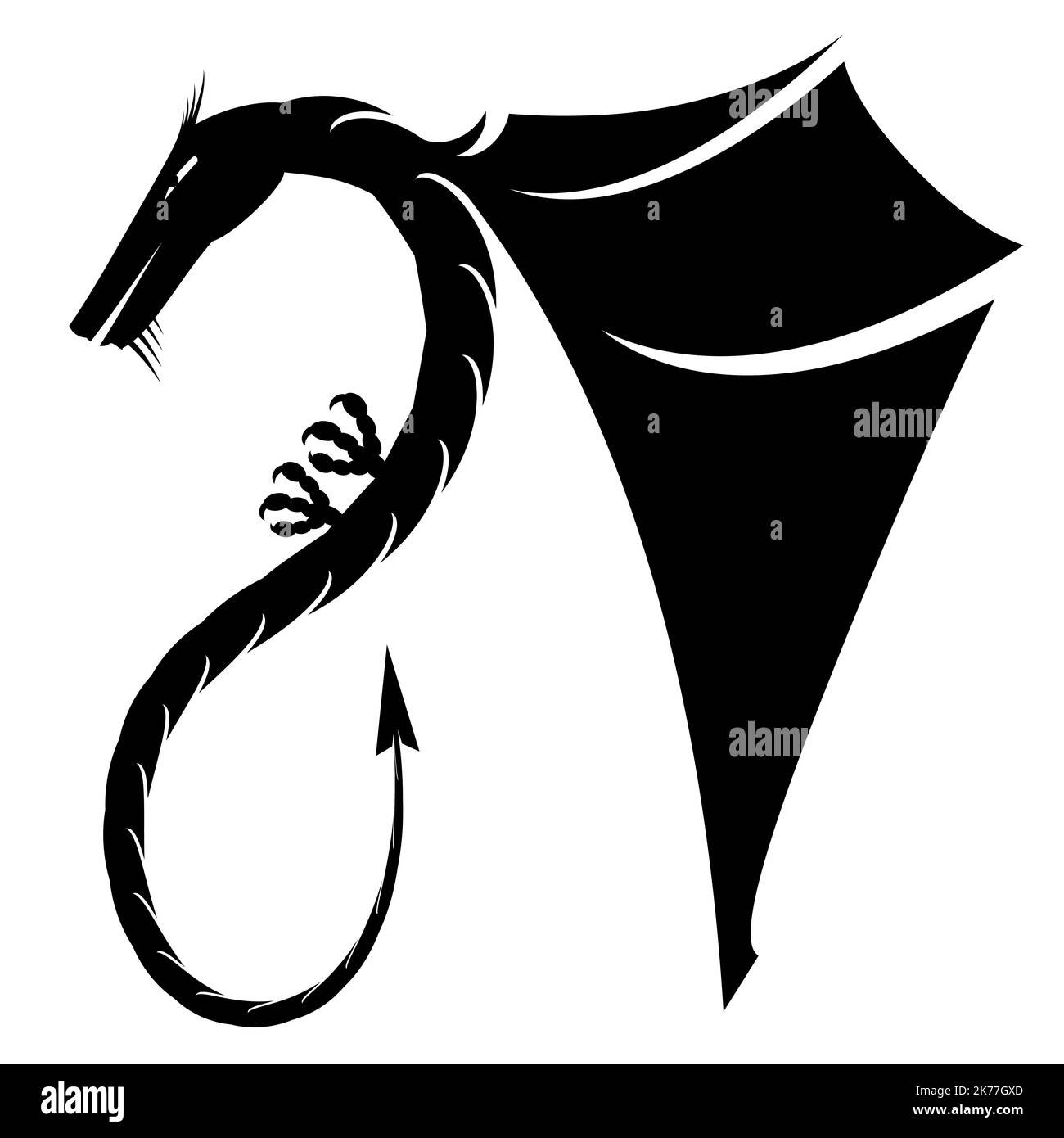 black-magic-dragon-icon-silhouette-isolated-on-white-background-stock