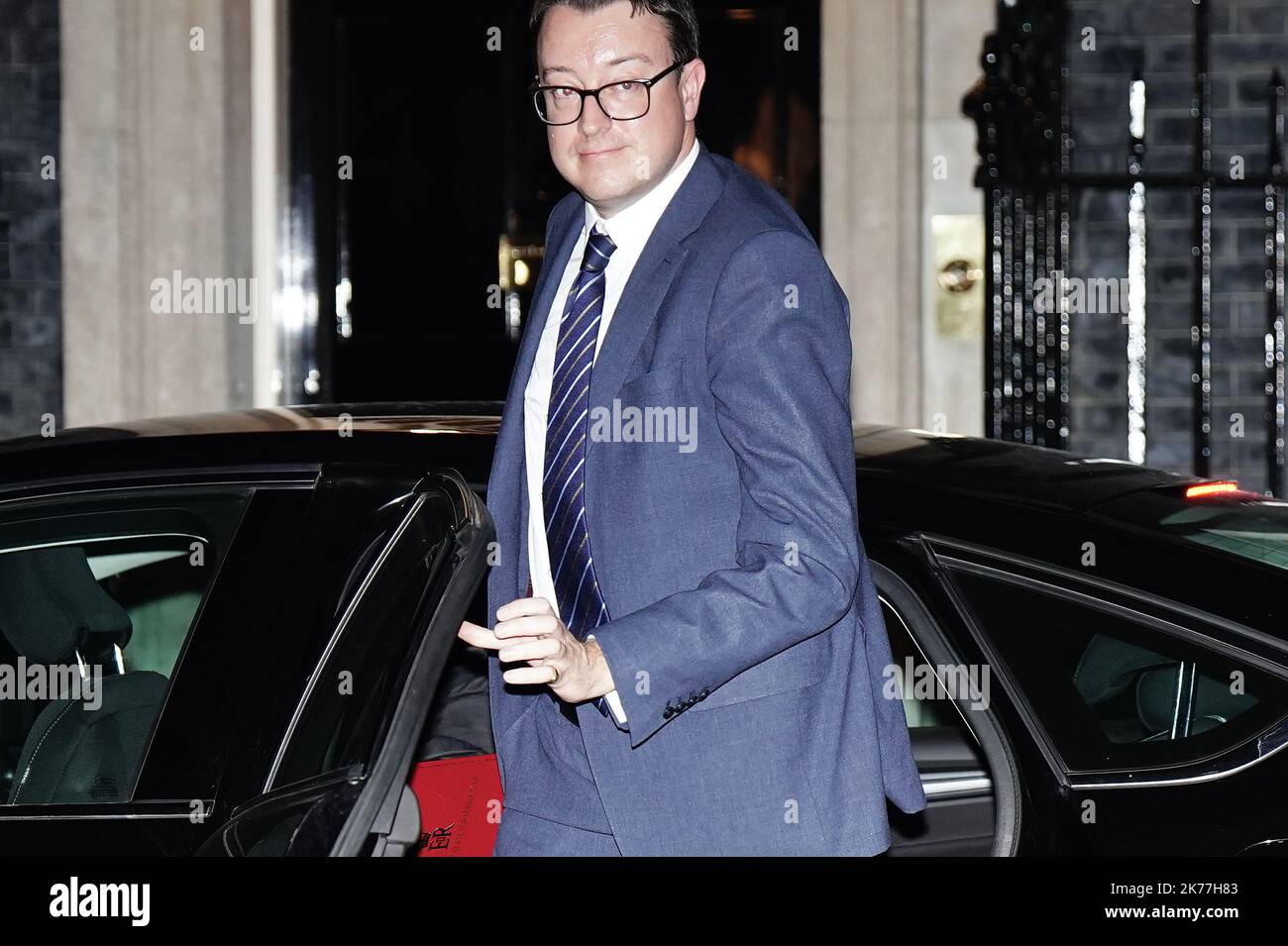 Secretary of State for Levelling Up, Housing and Communities Simon Clarke arrives at 10 Downing