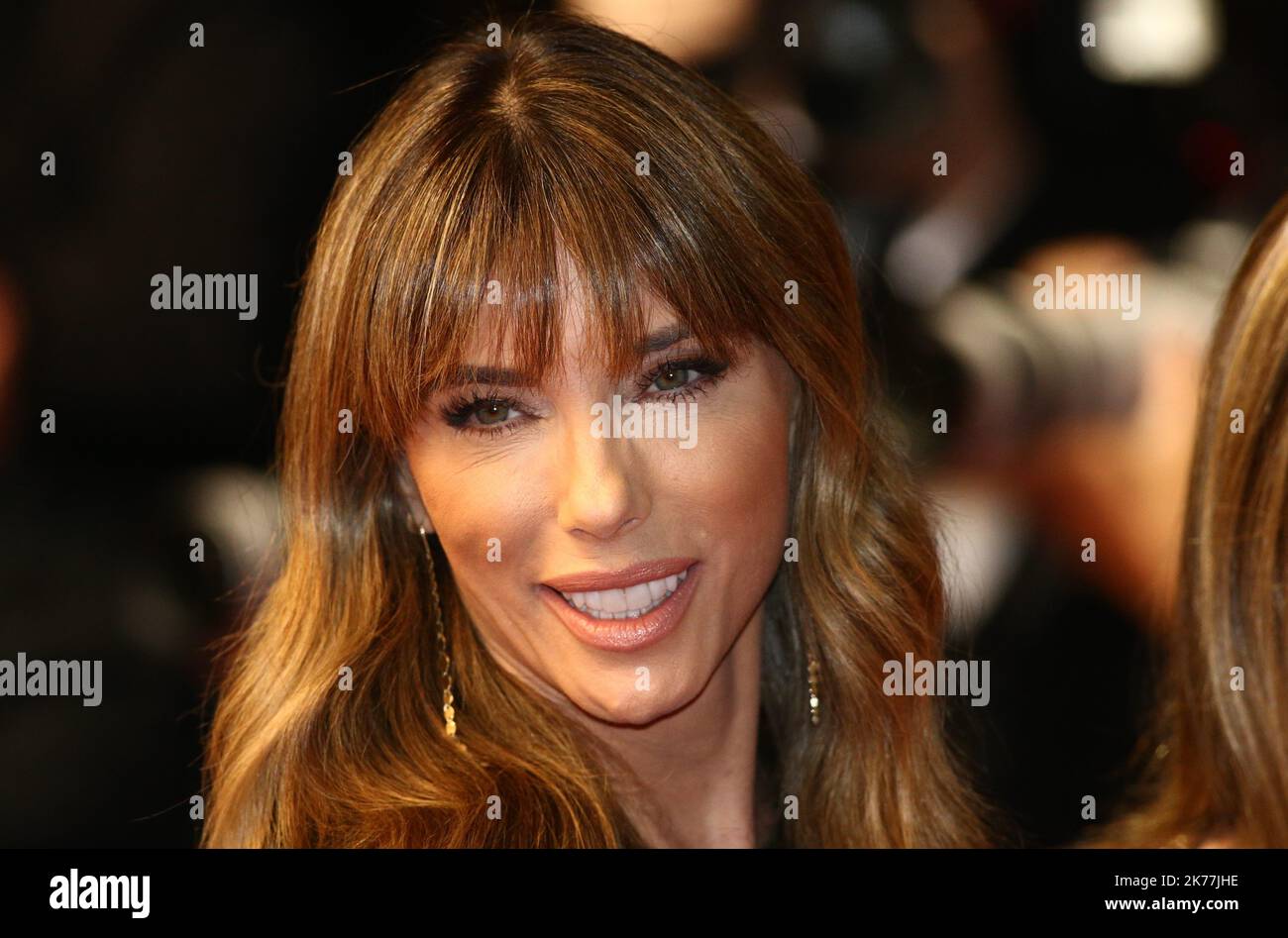 Red carpet with US actor Sylvester Stallone poses as he arrives for the screening of 'Homage to Sylvester Stallone - Rambo : First Blood'  Jennifer Flavin © Pierre Teyssot / Maxppp Stock Photo