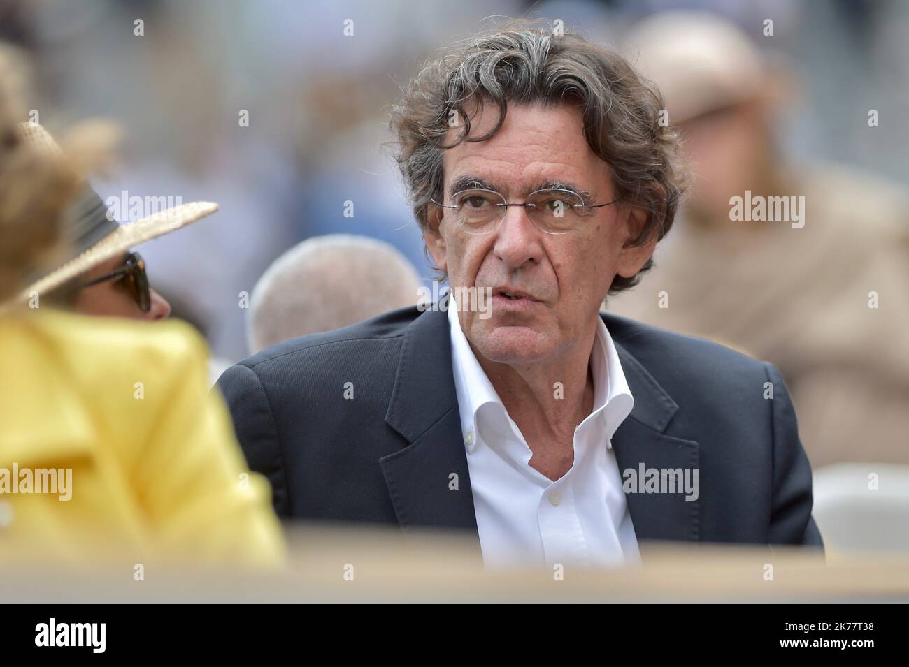 PARIS, FRANCE - JUNE 09 Politician Luc Ferry Becq de Fourquieres attend the 2019 French Tennis Open - Day Fifteen at Roland Garros on June 09, 2019 in Paris, France Stock Photo