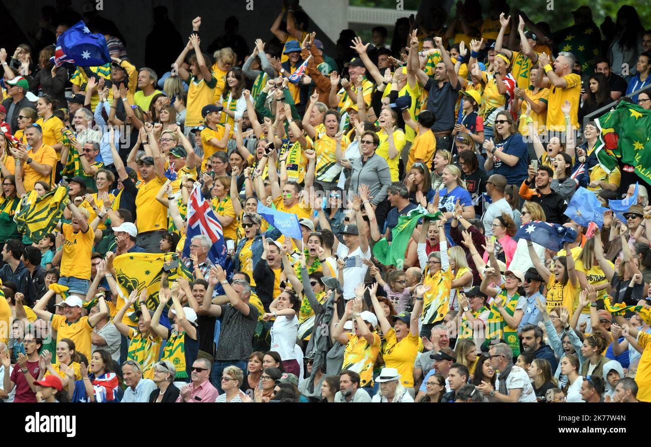 Australia fans show support from the stands Stock Photo Alamy