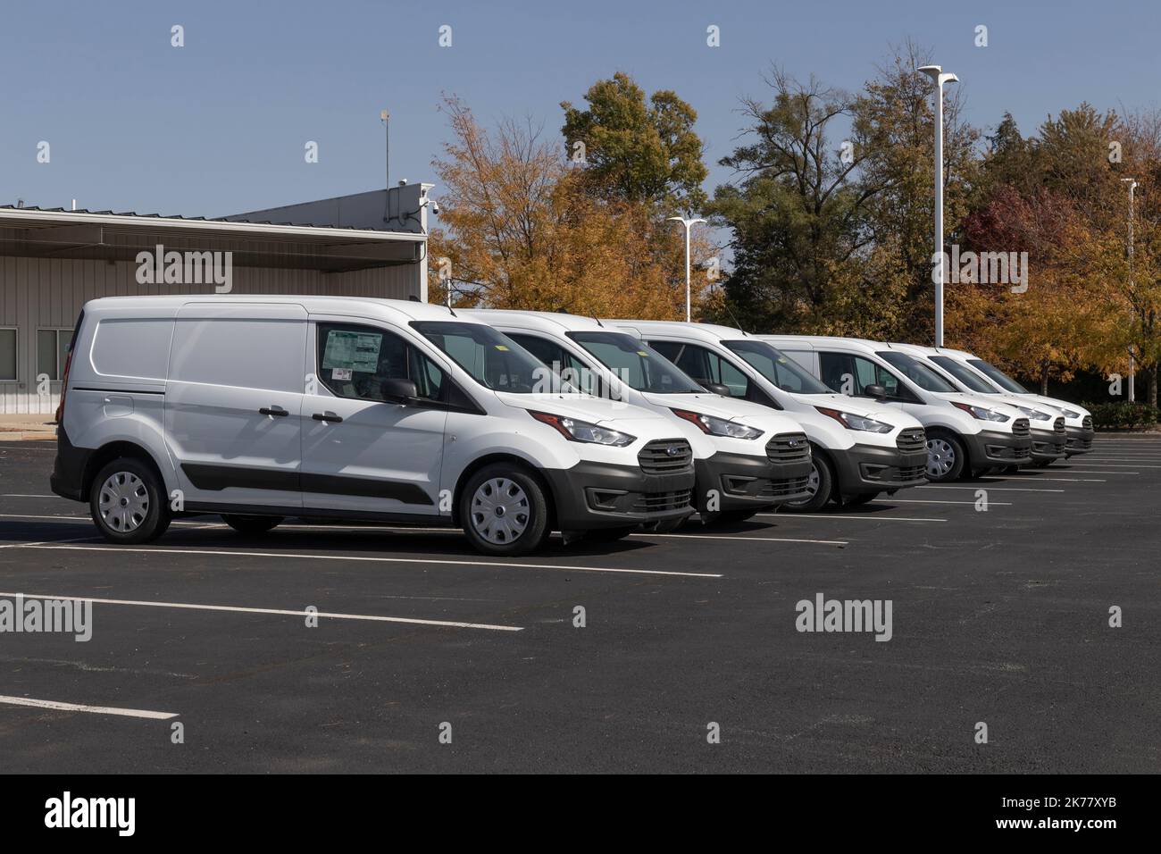 Plainfield Circa October 2022 Ford Transit Connect display at a
