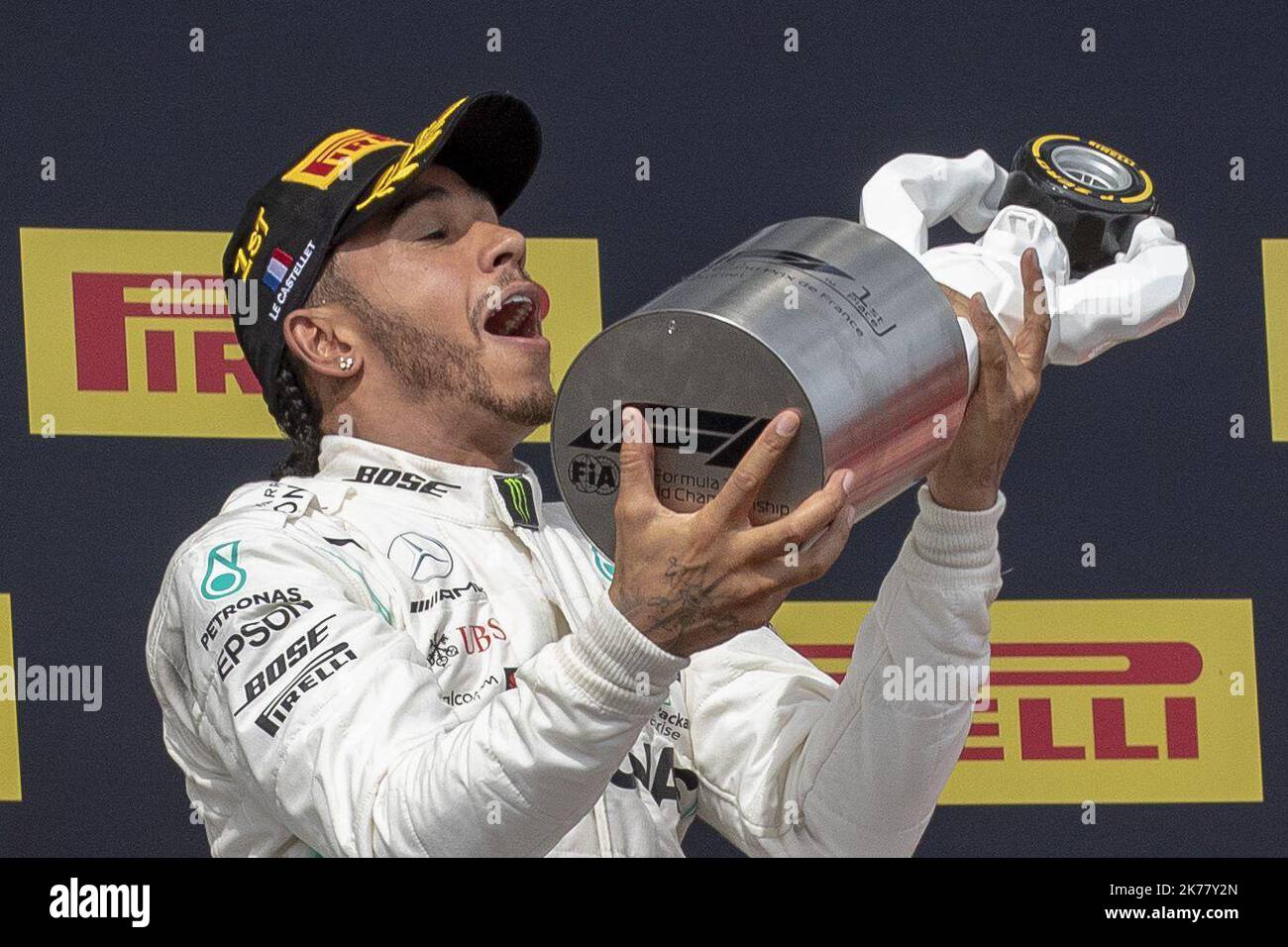 Race winner Lewis Hamilton (GBR) Mercedes AMG F1 celebrates on the ...