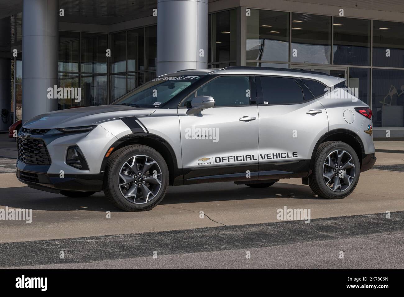 Avon - Circa October 2022: Chevrolet Blazer display at a dealership. Chevy offers the Blazer in 2LT, 3LT and RS models. Stock Photo