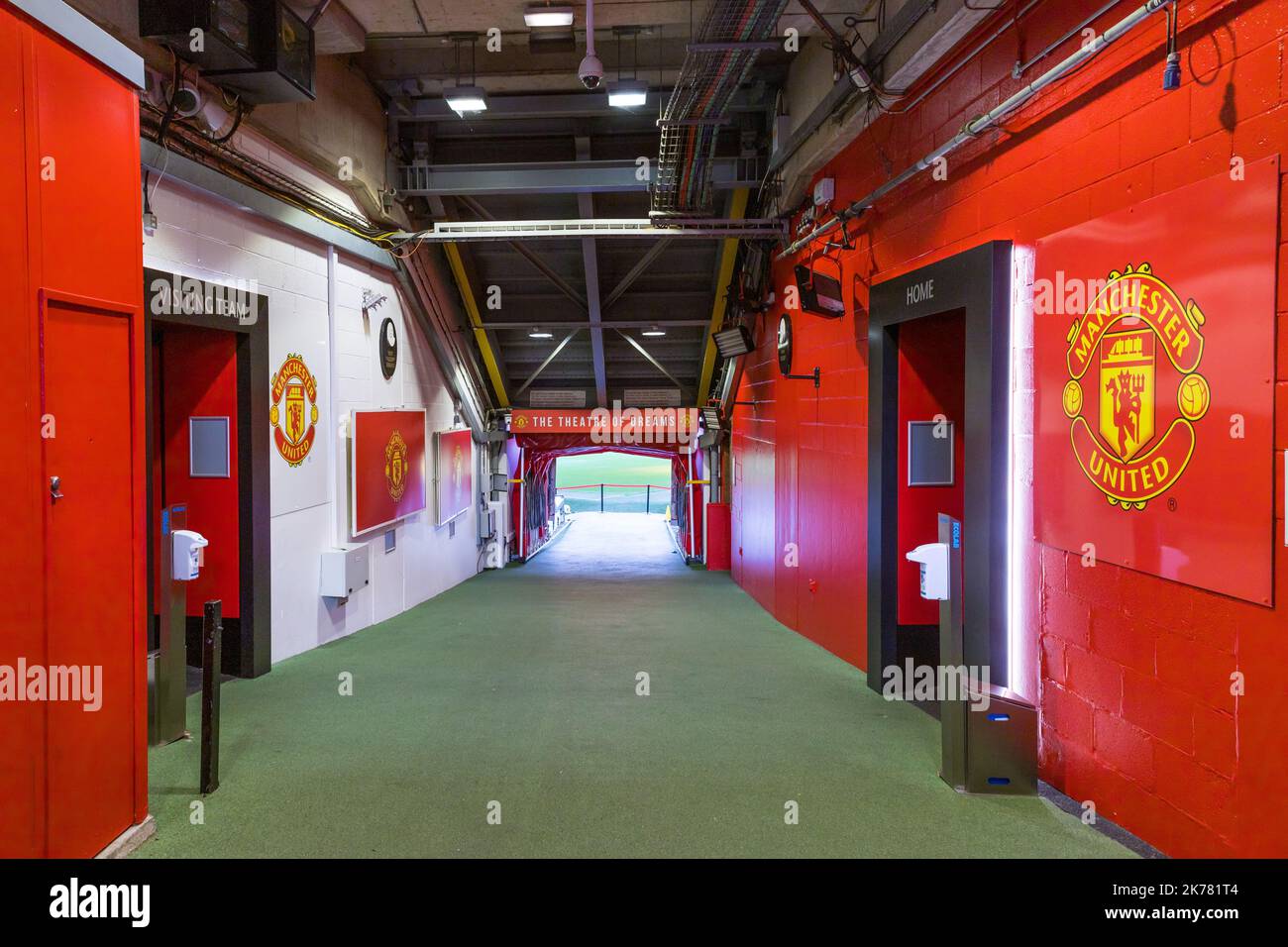 Access tunnel used by Manchester United players at Old Trafford stadium