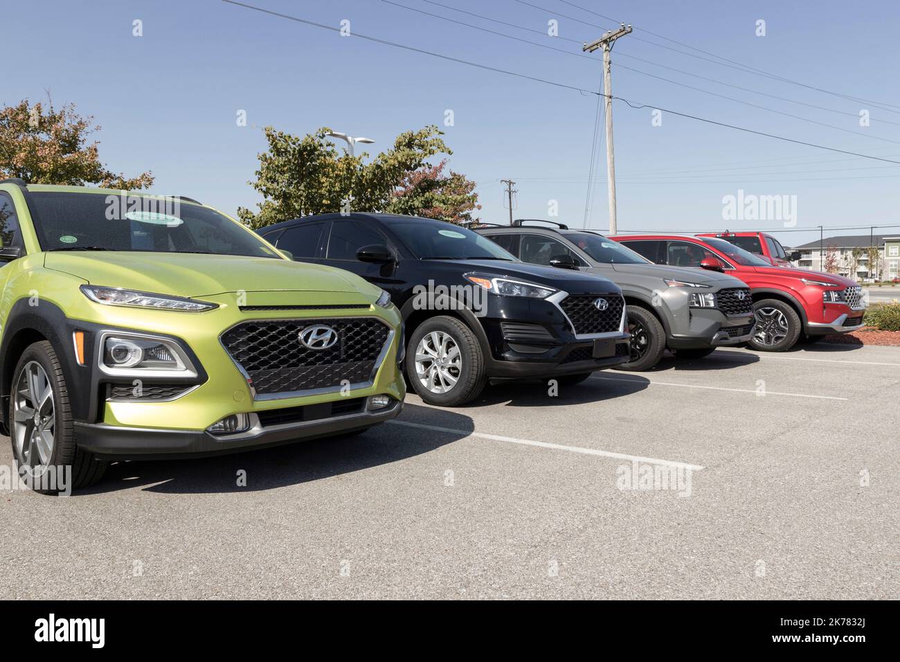 Avon Circa October 2022 Used Hyundai car display. With supply issues