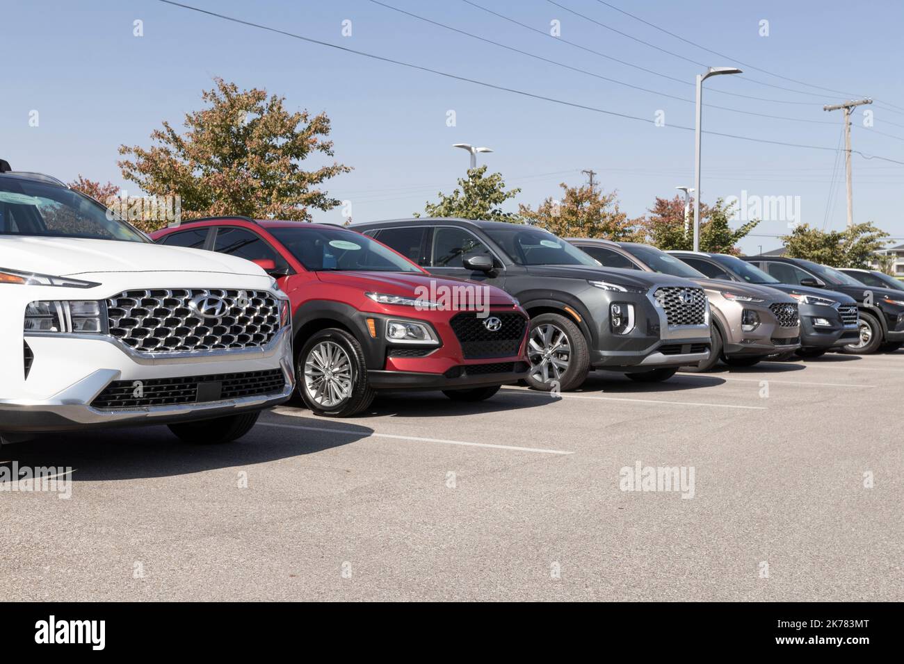 Avon Circa October 2022 Used Hyundai car display. With supply issues