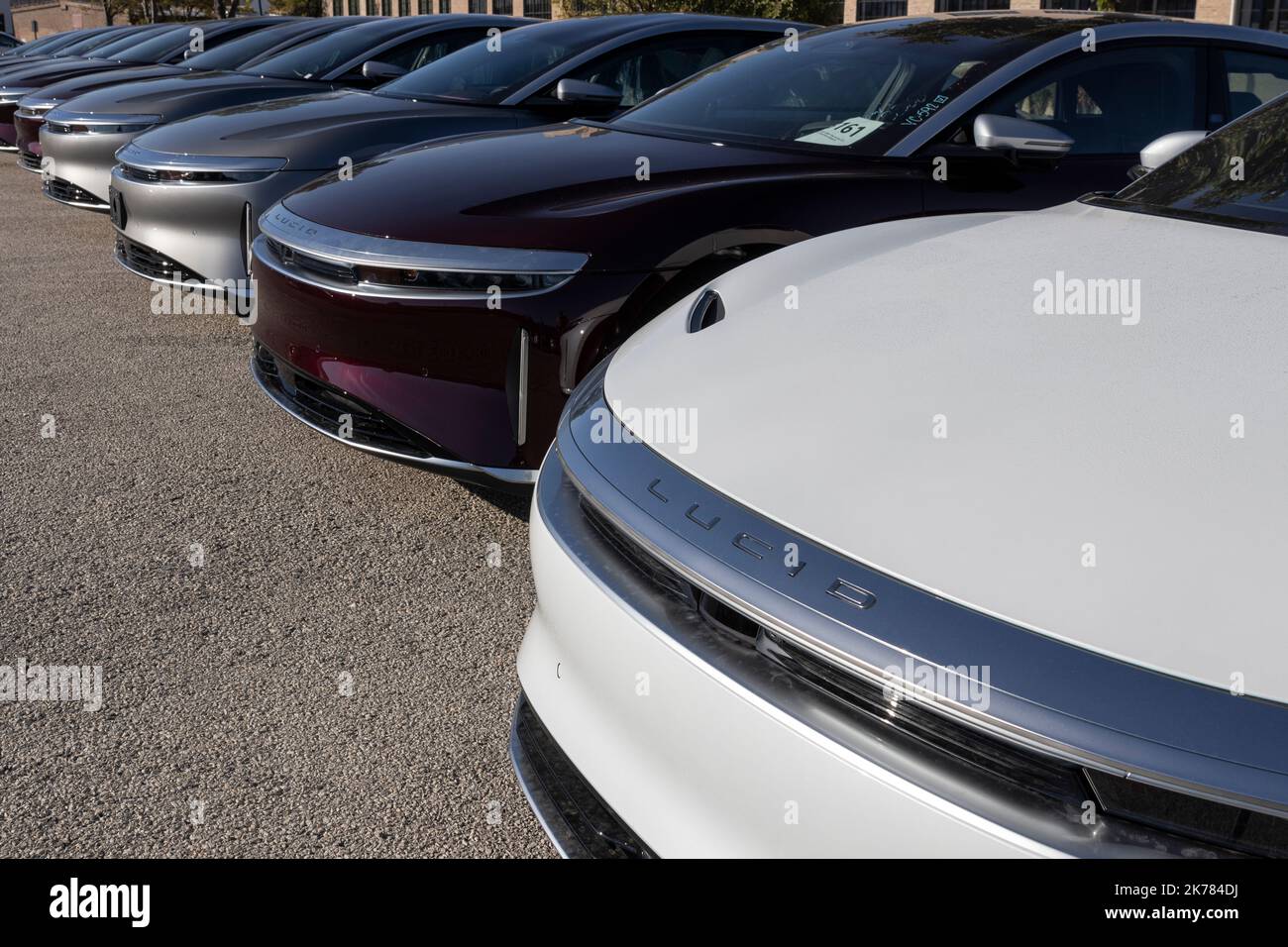 Chicago Circa October 2022 Lucid Air Touring sedan display at the