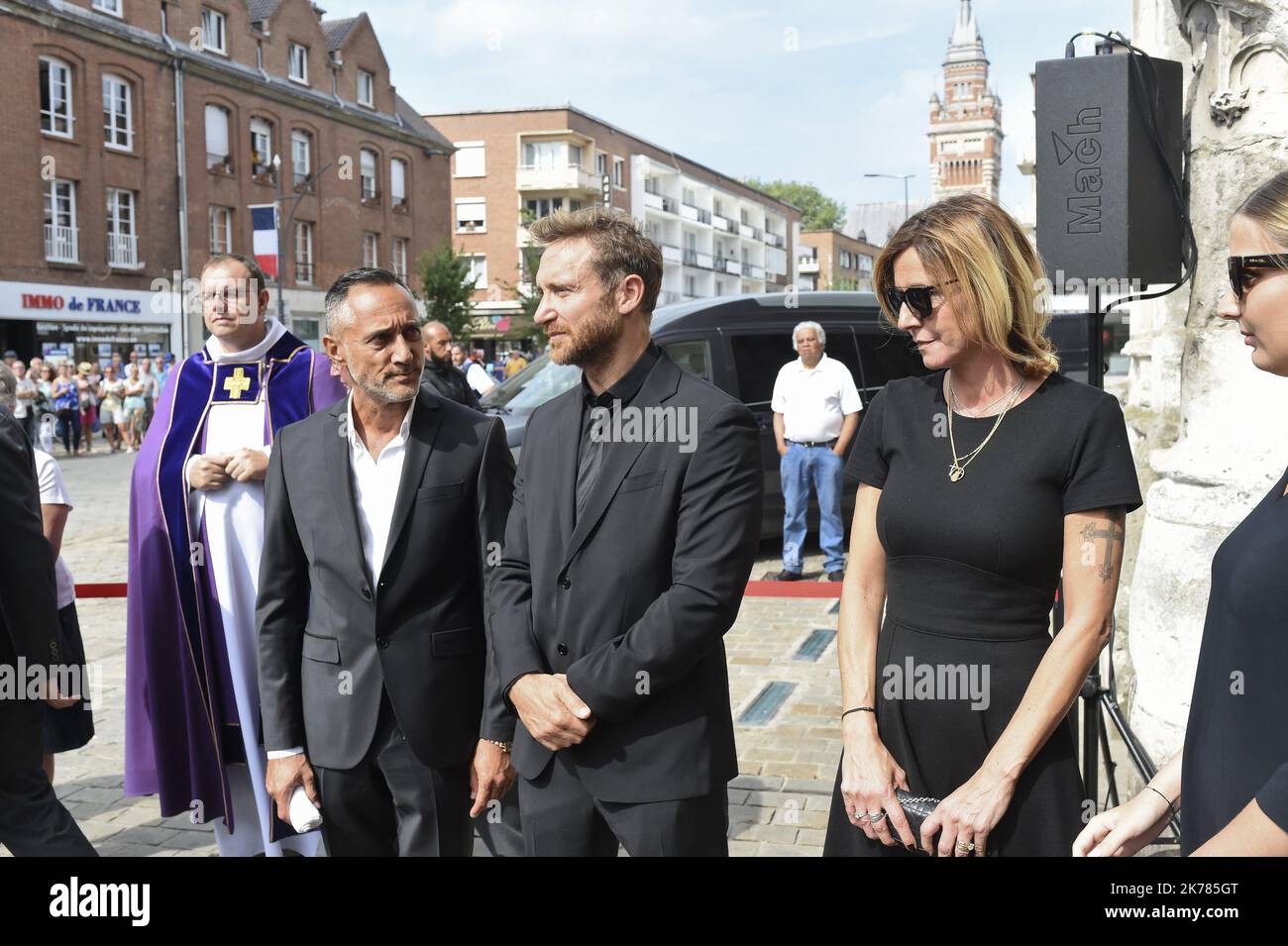 Guests attend the funeral of Electronic music composer Fred Rister who ...