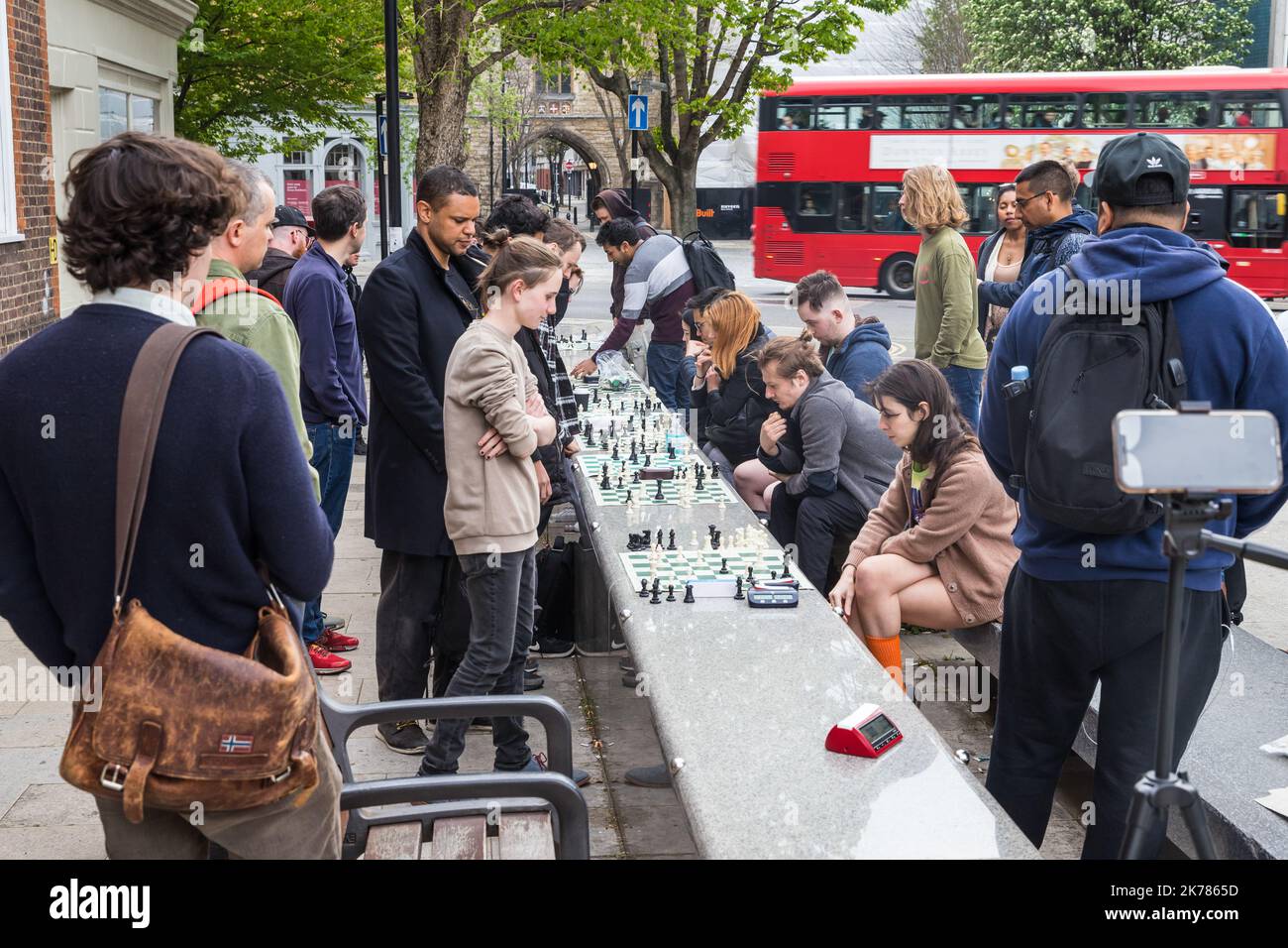 Open air chess players in London Stock Photo