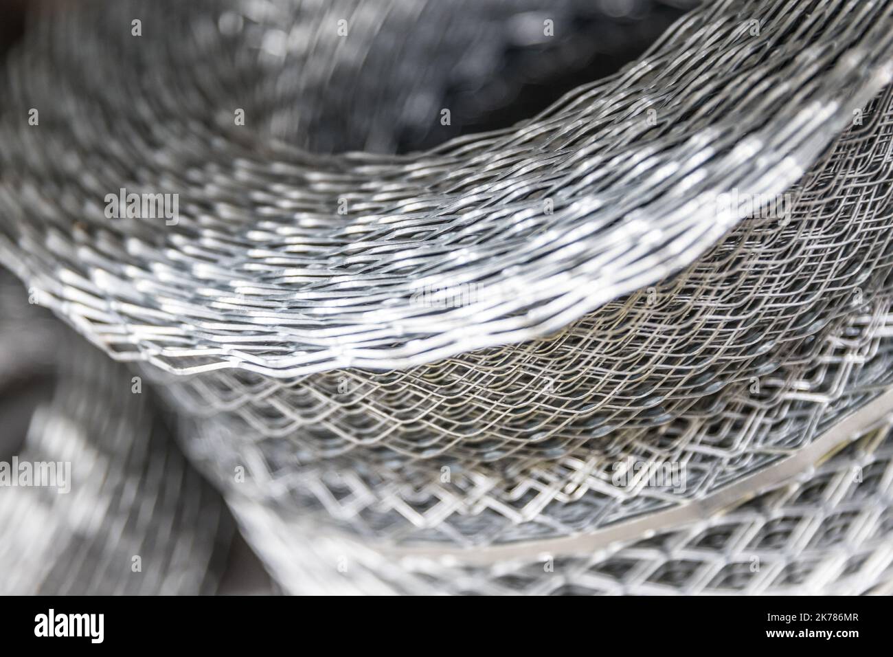 Close up of metal mesh Stock Photo