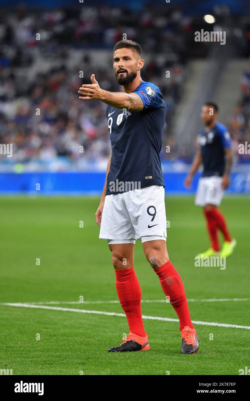 Olivier Giroud # 9 during the match France-Andorra, on September