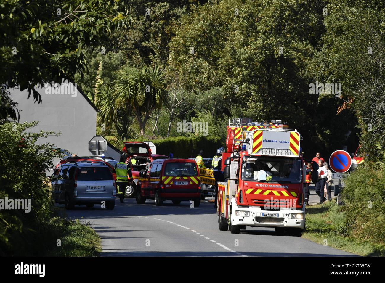 A Belgian air force F-16 fighter plane has crashed in north-western France, leaving one pilot caught on a high-voltage electricity line. Stock Photo