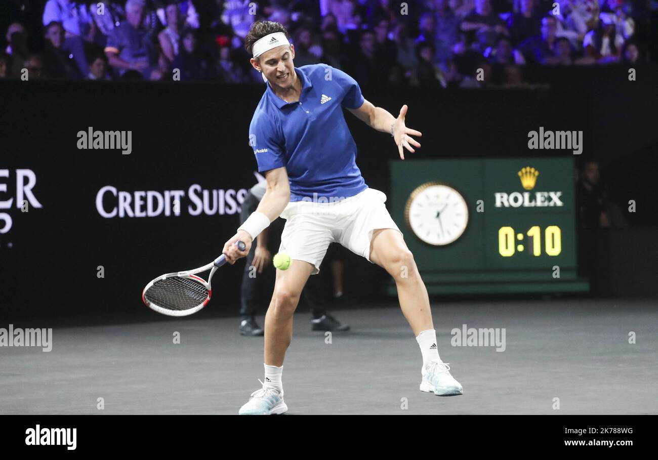 Dominic Thiem Team Europe during the Laver Cup 2019, Europe team against  World team, ATP tennis match on September 20, 2019 at Palexpo in Geneva,  Switzerland Stock Photo - Alamy