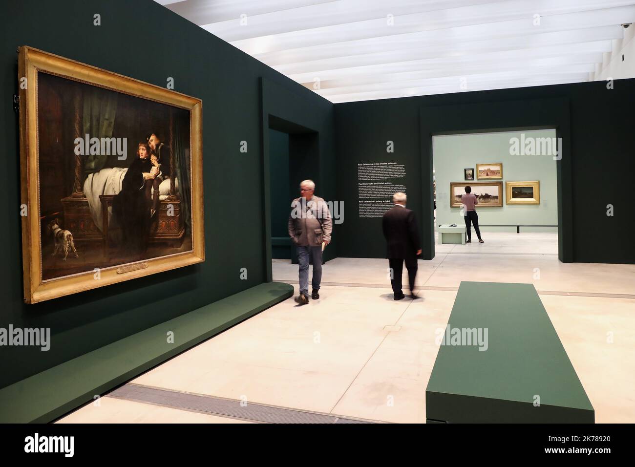 Lens, France, sept 24th 2019 - Louvre Lens Museum POLOGNE, 1840 - 1918 PAINTING THE SOUL OF A NATION The year 2019 marks the centenary of the signing, on 3 September 1919, of the agreement between France and Poland “concerning emigration and immigration”. It led to the arrival of large numbers of Polish workers in France, notably in the mining region in the north of the country.  Stock Photo