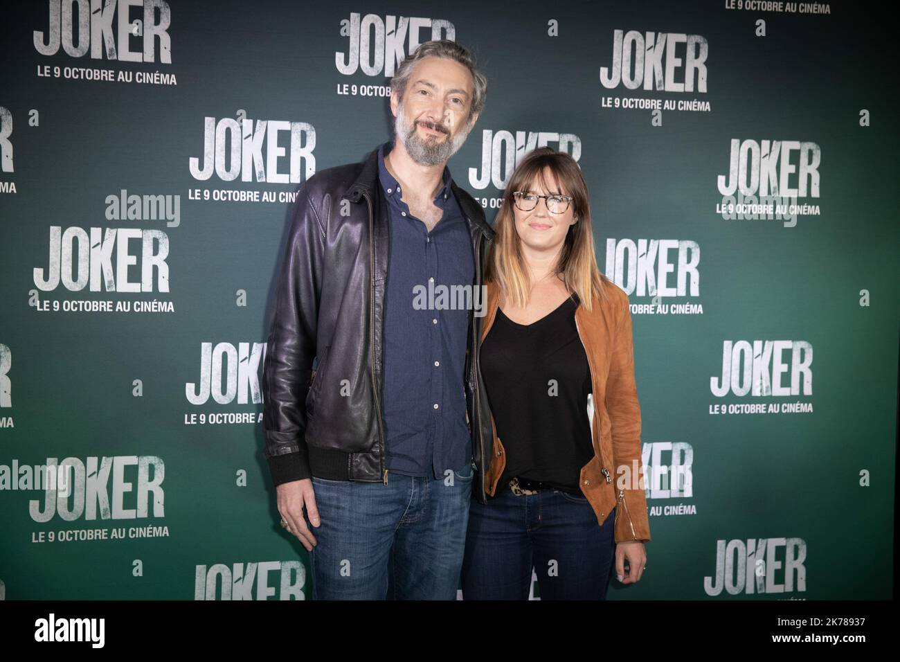 Vincent Desagnat And sa compagne Mathilde Photo LP / Fred Dugit -   Joker premiere in Paris, France, on sept 23rd 2019 Stock Photo