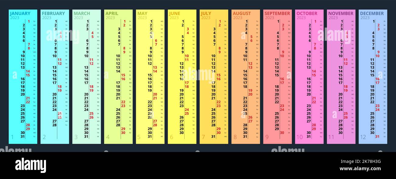 Calendar Planner for 2023. Calendar template for 2023. Corporate and