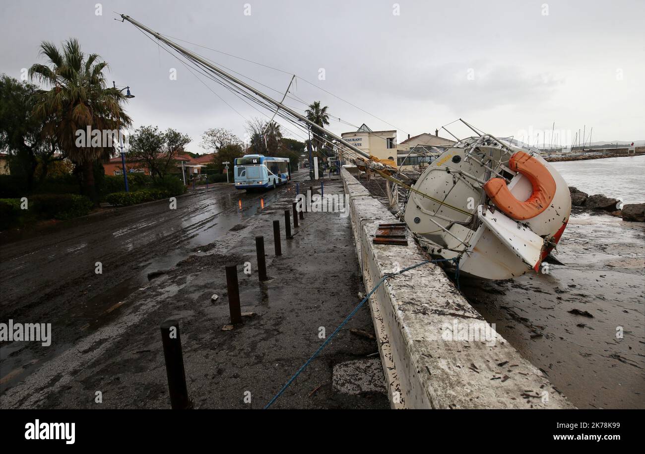 Aftermath of violent rainfalls and floods in the south eastern France ...