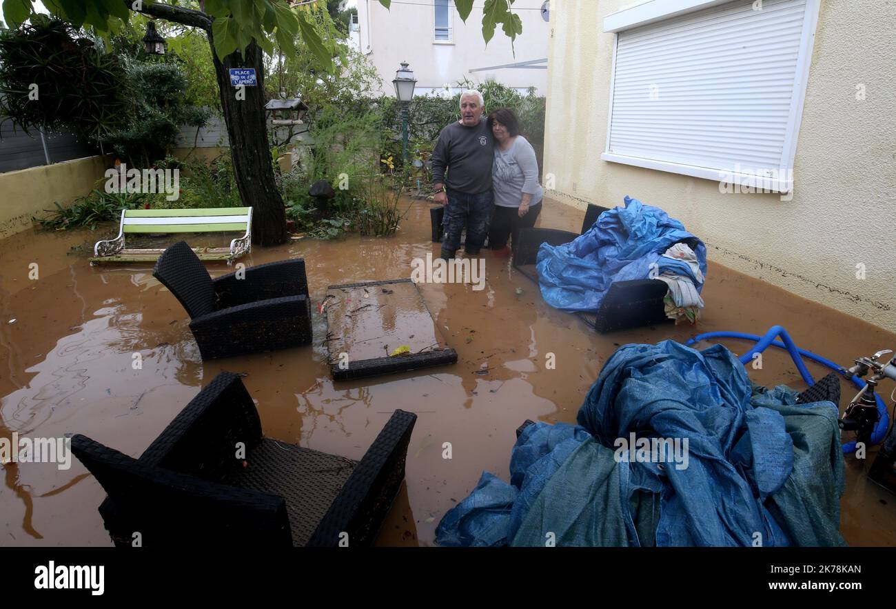 Aftermath of violent rainfalls and floods in the south eastern France ...
