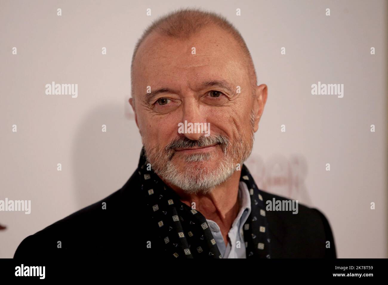 Madrid Spain; 10.17.2022.- Film based on the book by Arturo Pérez-Reverte(picture) 'The skin of the drum' Directed by Colombian Sergio Dow and with Richard Armitage, Amaia Salamanca, Rodolfo Sancho and Alicia Borrachero The test of cotton for a novelist is that he likes the film, that he recognizes the novel in his film, and it has happened that way, I have said, it is that they are my characters, it is that he is my Father Quart, he is my Macarena, he is my Seville, that gives me a special happiness, it doesn't always happen, it doesn't always happen, when I don't like a movie I keep quiet, Stock Photo