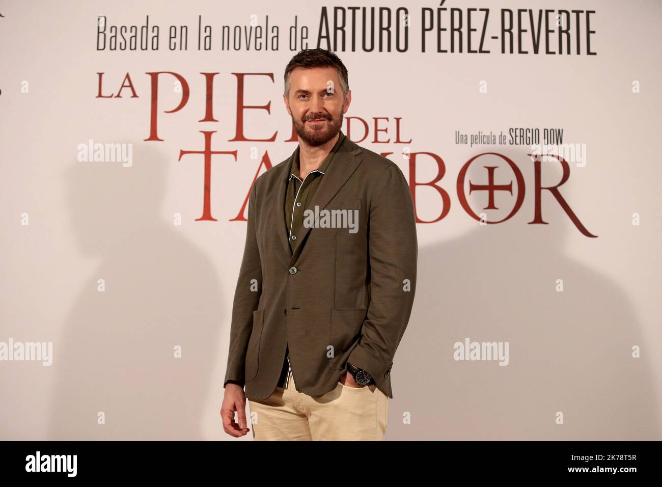 Madrid Spain; 10.17.2022.- Film based on the book by Arturo Pérez-Reverte 'The skin of the drum' Directed by Colombian Sergio Dow and with Richard Armitage, Amaia Salamanca, Rodolfo Sancho and Alicia Borrachero The test of cotton for a novelist is that he likes the film, that he recognizes the novel in his film, and it has happened that way, I have said, it is that they are my characters, it is that he is my Father Quart, he is my Macarena, he is my Seville, that gives me a special happiness, it doesn't always happen, it doesn't always happen, when I don't like a movie I keep quiet, and when Stock Photo