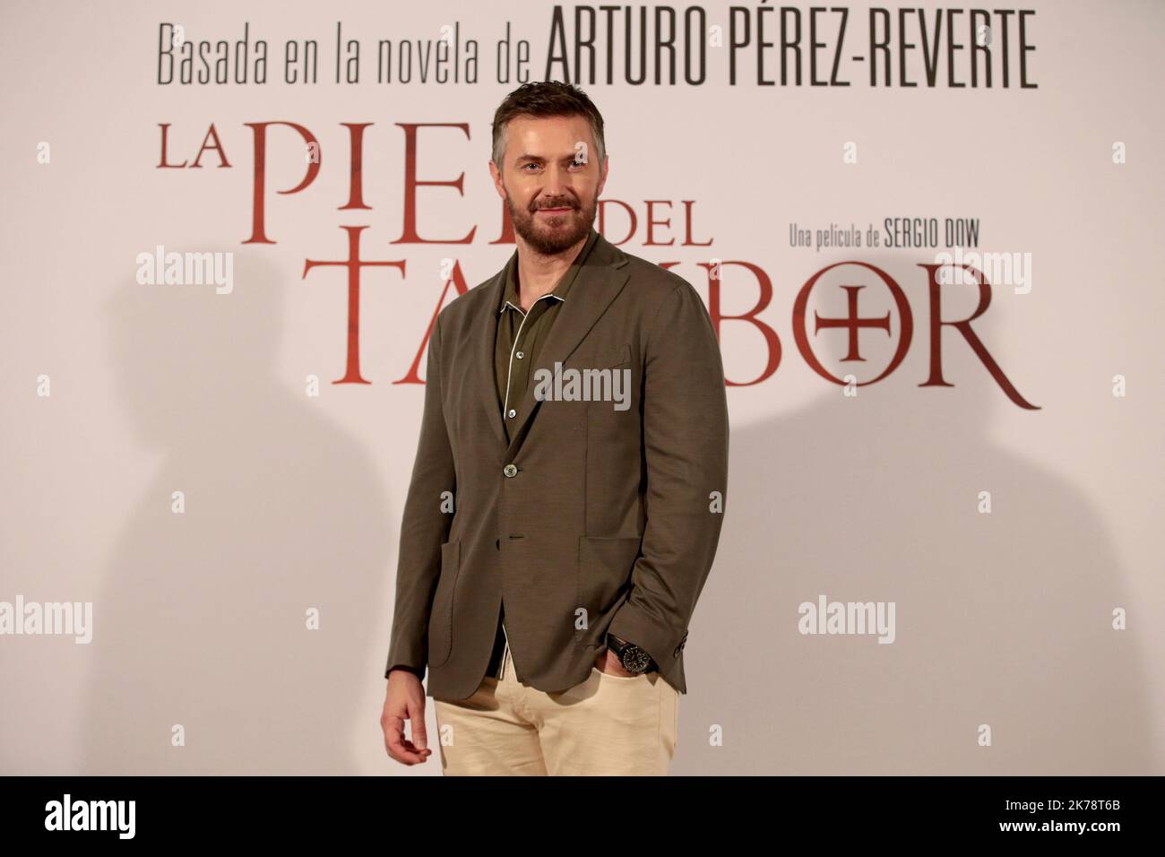 Madrid Spain; 10.17.2022.- Film based on the book by Arturo Pérez-Reverte 'The skin of the drum' Directed by Colombian Sergio Dow and with Richard Armitage (picture), Amaia Salamanca, Rodolfo Sancho and Alicia Borrachero The test of cotton for a novelist is that he likes the film, that he recognizes the novel in his film, and it has happened that way, I have said, it is that they are my characters, it is that he is my Father Quart, he is my Macarena, he is my Seville, that gives me a special happiness, it doesn't always happen, it doesn't always happen, when I don't like a movie I keep quiet, Stock Photo