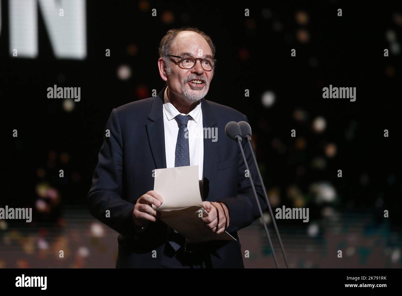 Jean-Pierre Darroussin on stage during the Cesar Film Awards 2020 Ceremony At Salle Pleyel In Paris in Paris, France.  Stock Photo