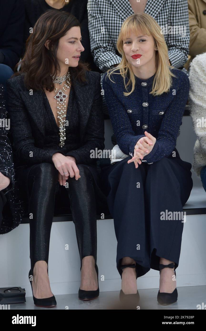 Isabelle Adjani, Anna Mouglalis, Angele Chanel defile MARCH 03  runway during the Chanel as part of the Paris Fashion Week Womenswear Fal Winter 2020/2021 on March 03, 2020 in Paris, France.  Stock Photo
